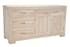 Buffet bas Hévéa 2 portes, 3 tiroirs 120x45x65cm NIAGARA