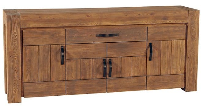 Buffet bas Moderne 200cm Pin lasuré MICHIGAN
