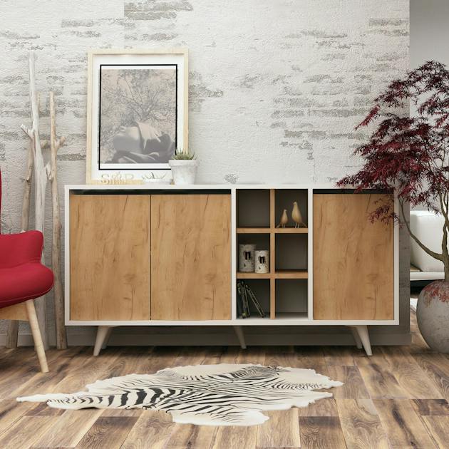 Buffet blanc moderne avec niches décoratives MARFA | Buffets / Bahuts ...