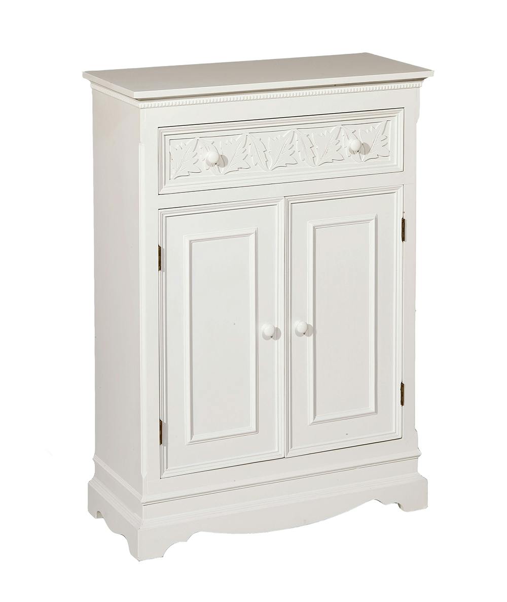 Buffet bois blanc 2 portes 1 tiroir 64x90cm LISE