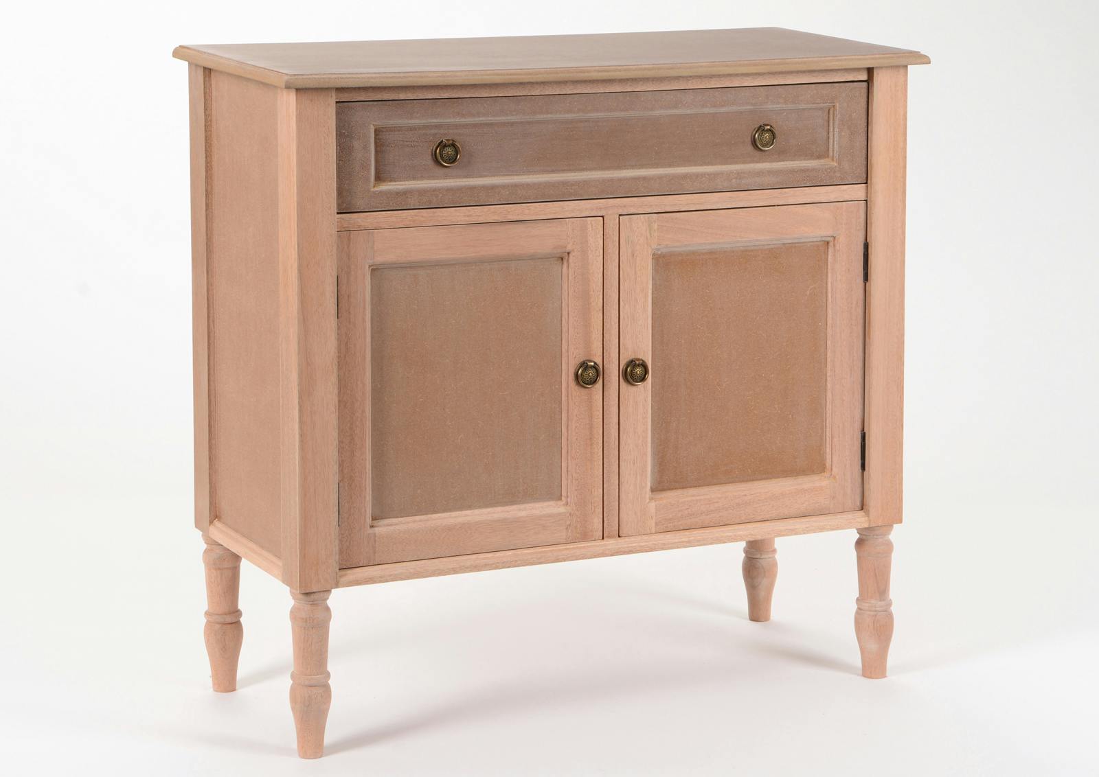 Buffet chic en bois prêt à peindre 2 portes 1 tiroir BRICE L85 X P35 X H80cm AMADEUS