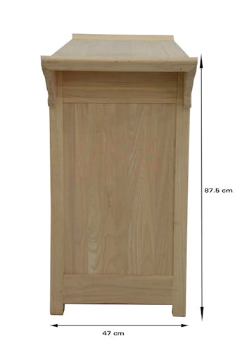 Buffet Chinois Hévéa 2 portes, 5 tiroirs 125x45x90cm MAORI