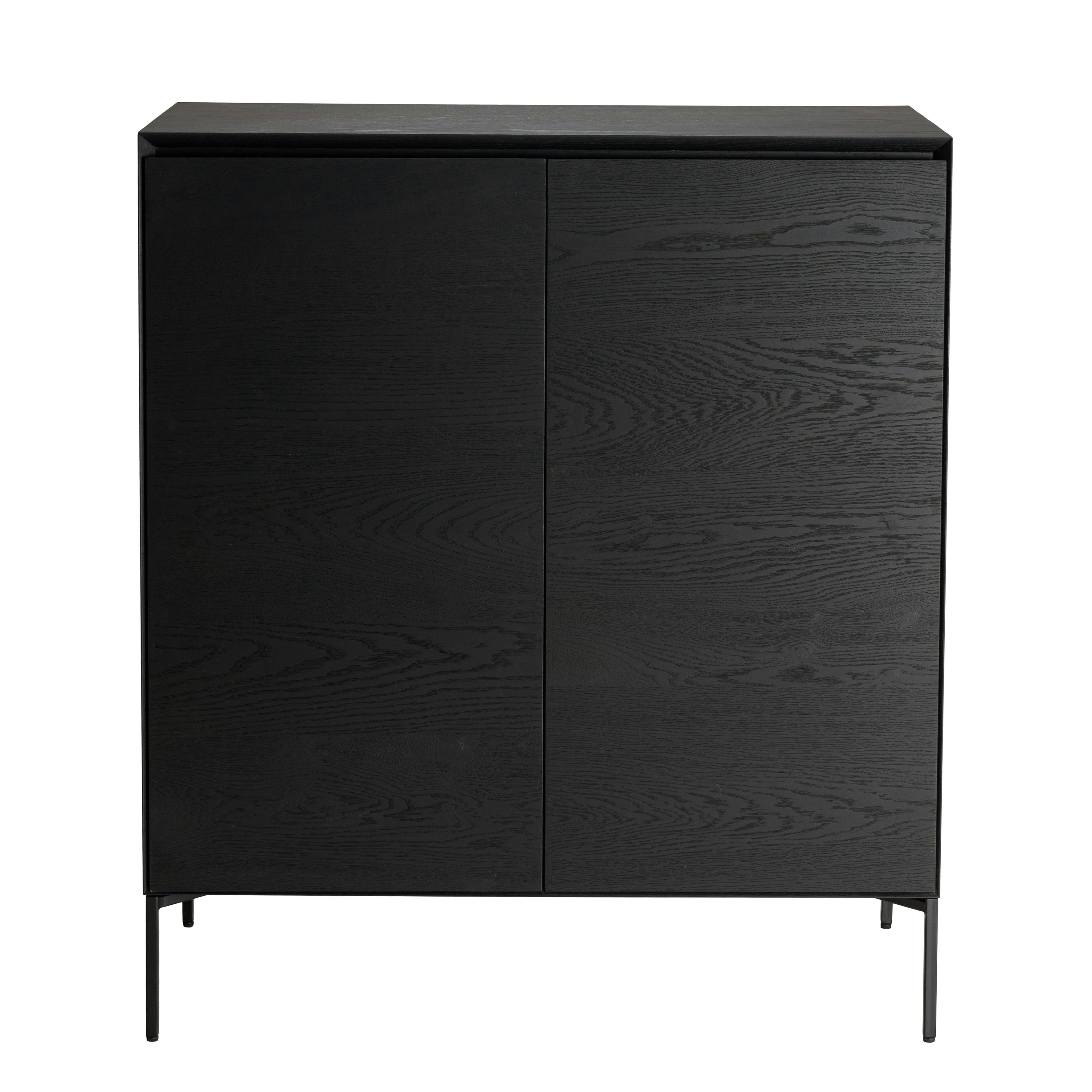 Buffet contemporain 2 portes bois couleur noire MAYENCE