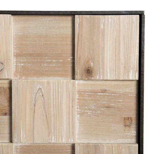 Buffet bahut en damier de bois trois porte de style contemporain