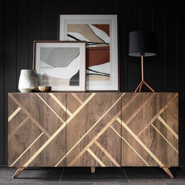 Buffet de salle à manger en bois et marqueterie JAKARTA