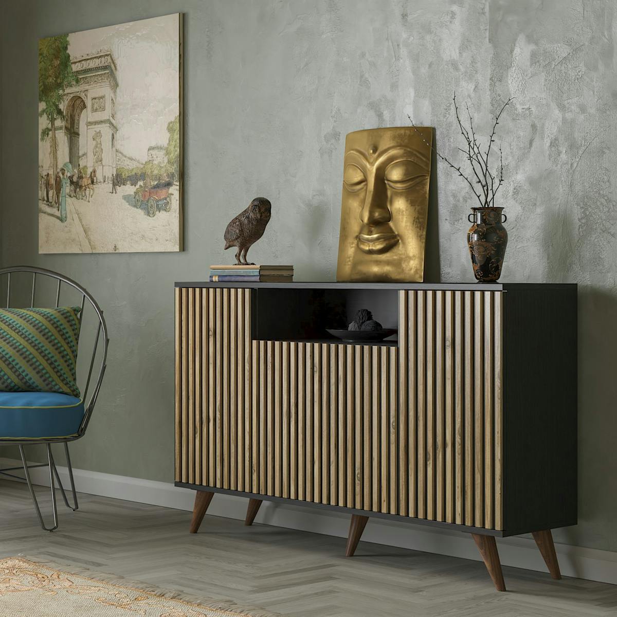 Buffet de salle à manger moderne motif baguette MARFA