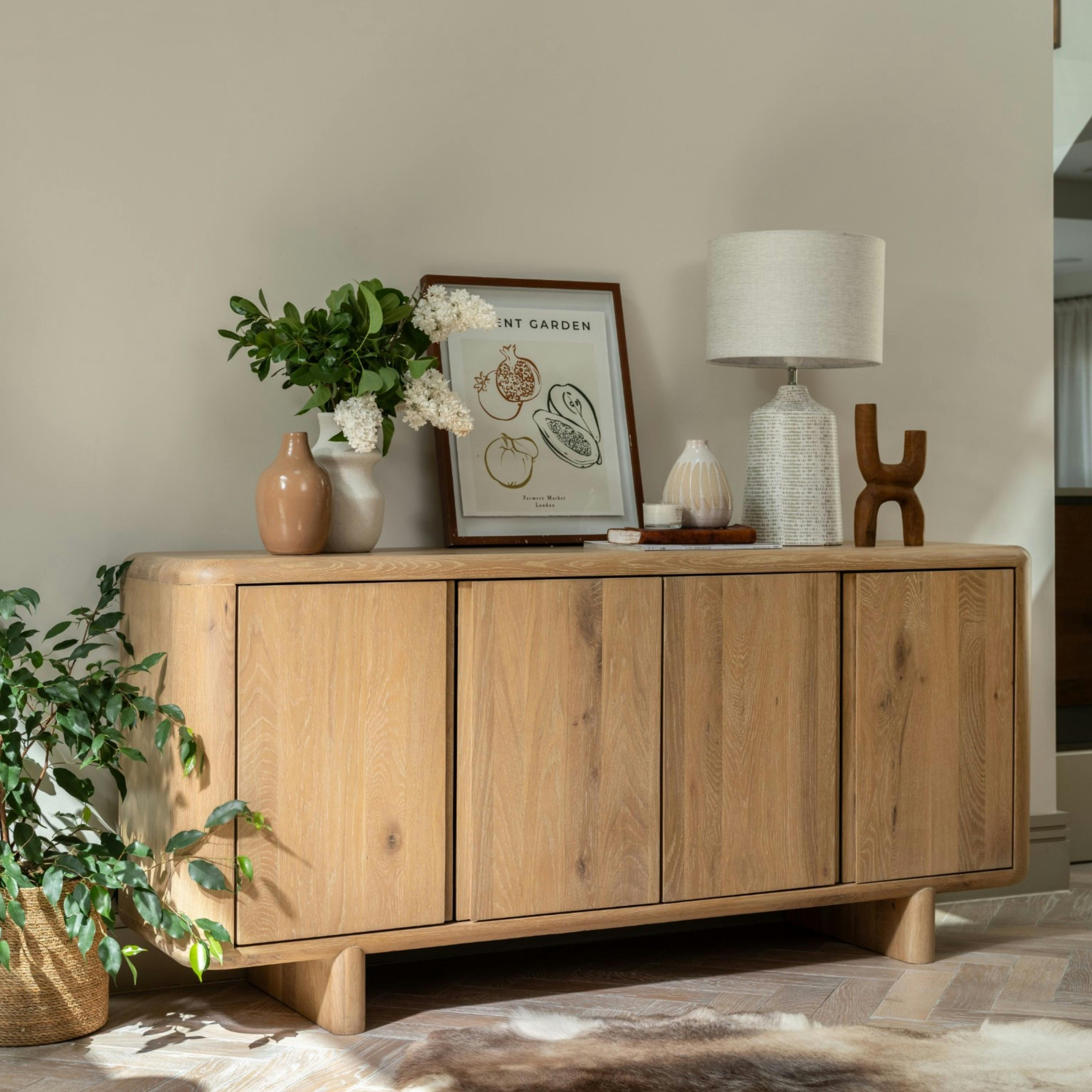 Buffet en bois 4 portes bords arrondis ASTER