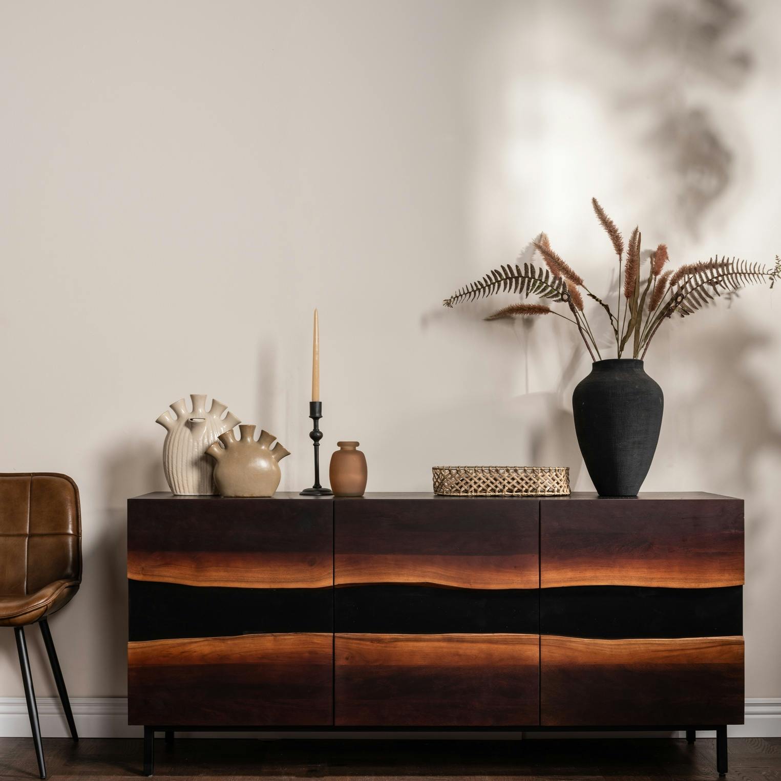 Buffet en bois d'acacia 3 portes BRERA