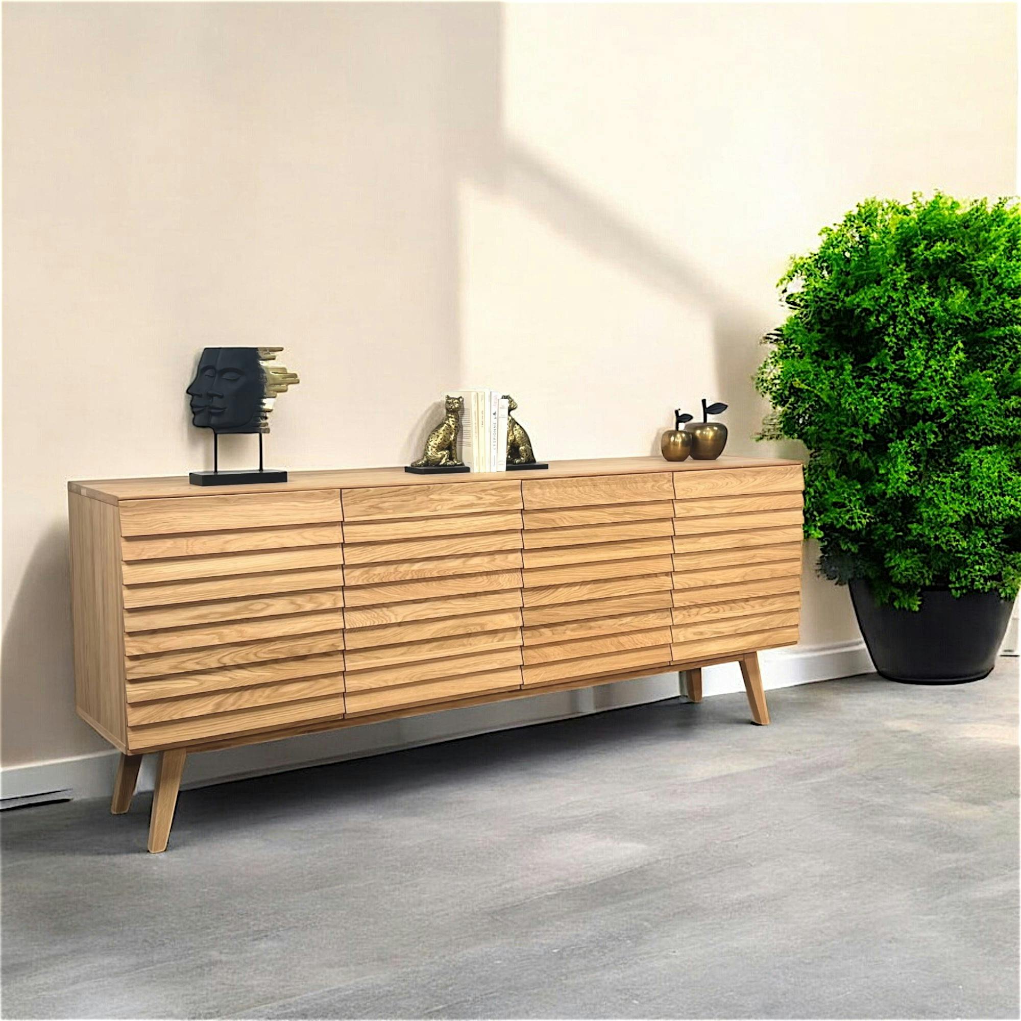 Buffet en bois de chêne huilé (4 portes) COLOGNE