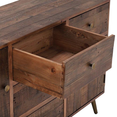 Grand buffet ne bois recycle FSC pieds metal de style contemporain
