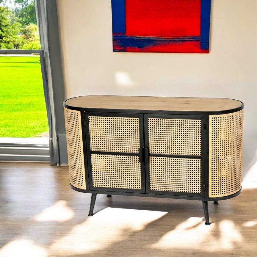 Buffet en cannage métallique 2 portes HAAG
