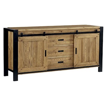 Buffet en pin massif 2 portes LOUNDGE