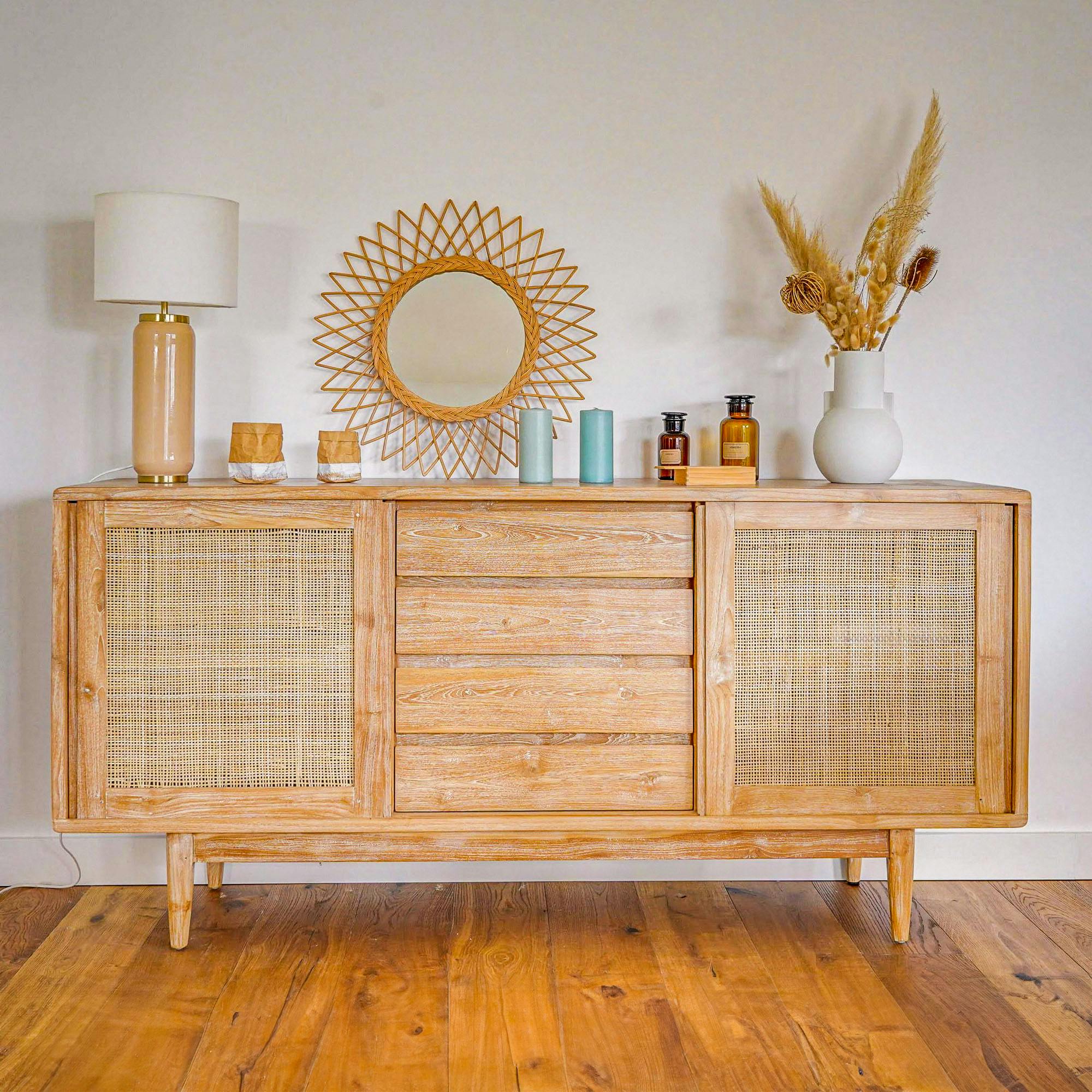 Buffet en teck 2 portes 4 tiroirs ARCHI