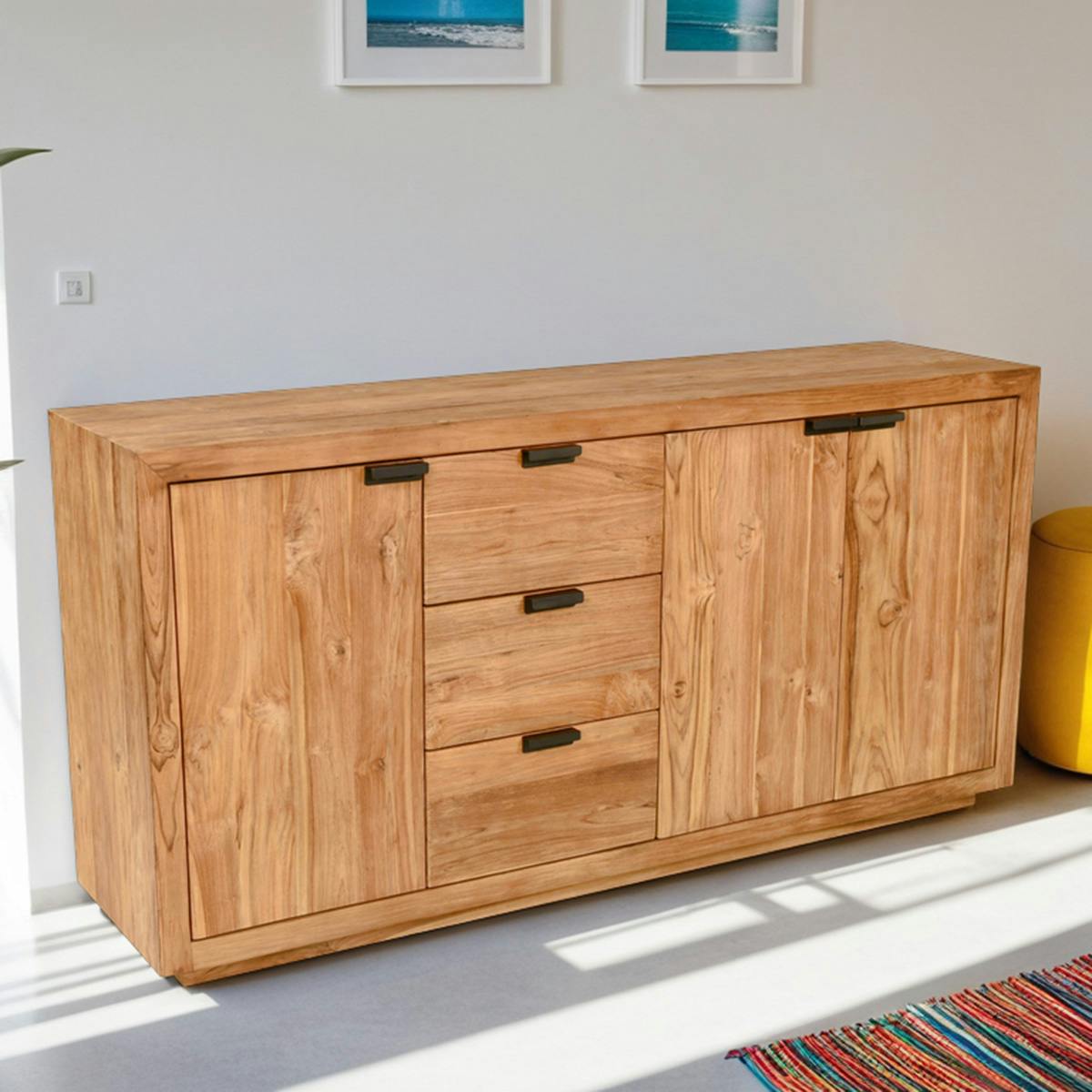 Buffet en teck massif recyclé 180 cm WOOD
