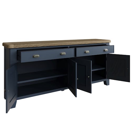 Buffet enfilade en bois finition bleu profond HOVE