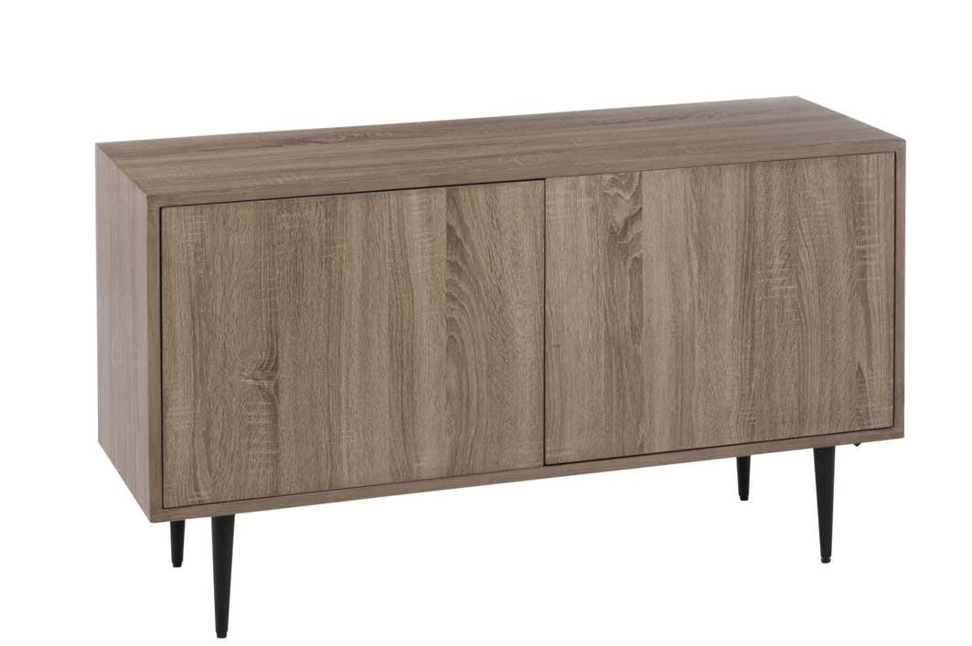 Buffet enfilade en bois naturel contemporain, 2 portes - 120x40x68cm