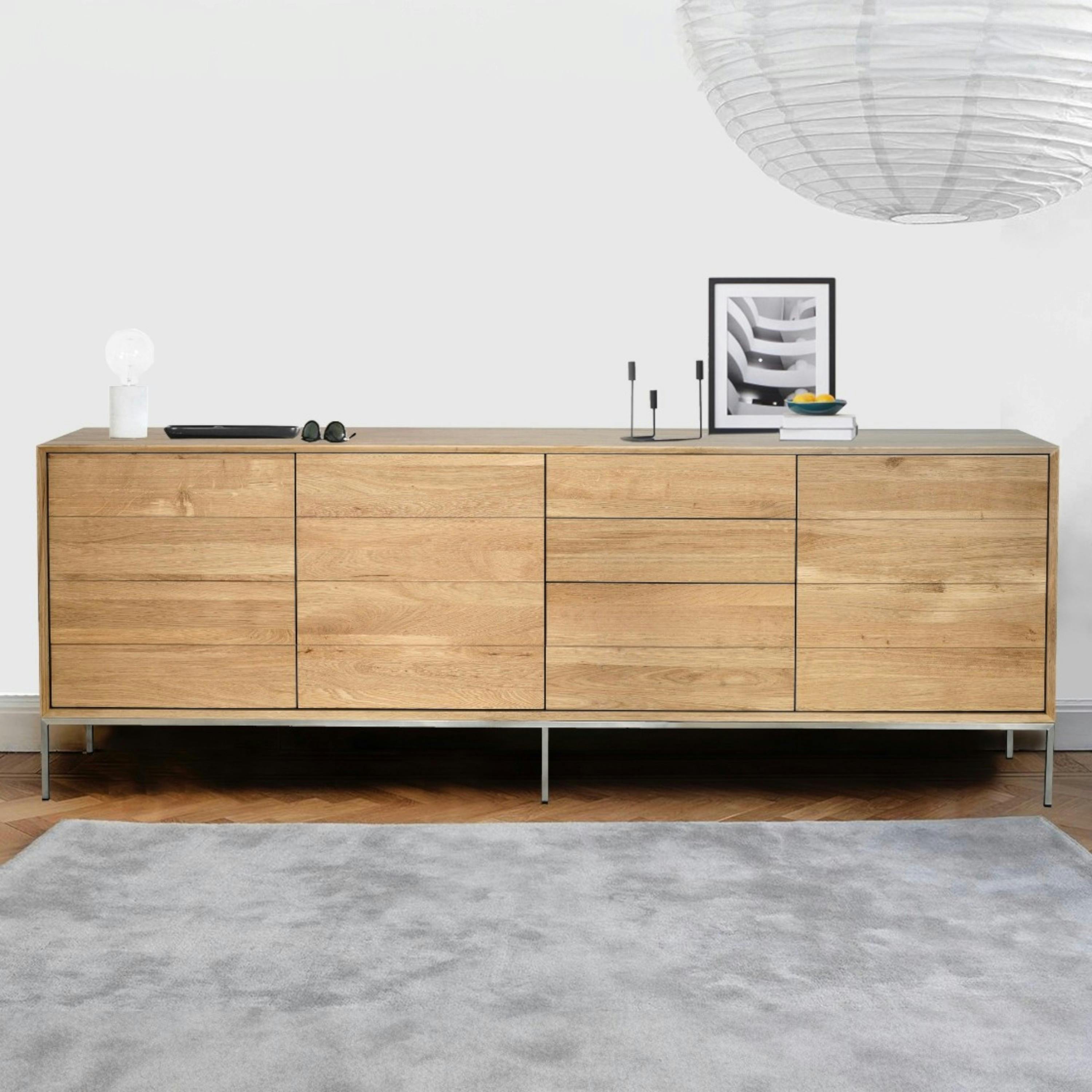 Buffet enfilade en chêne naturel 3 portes KUBICO