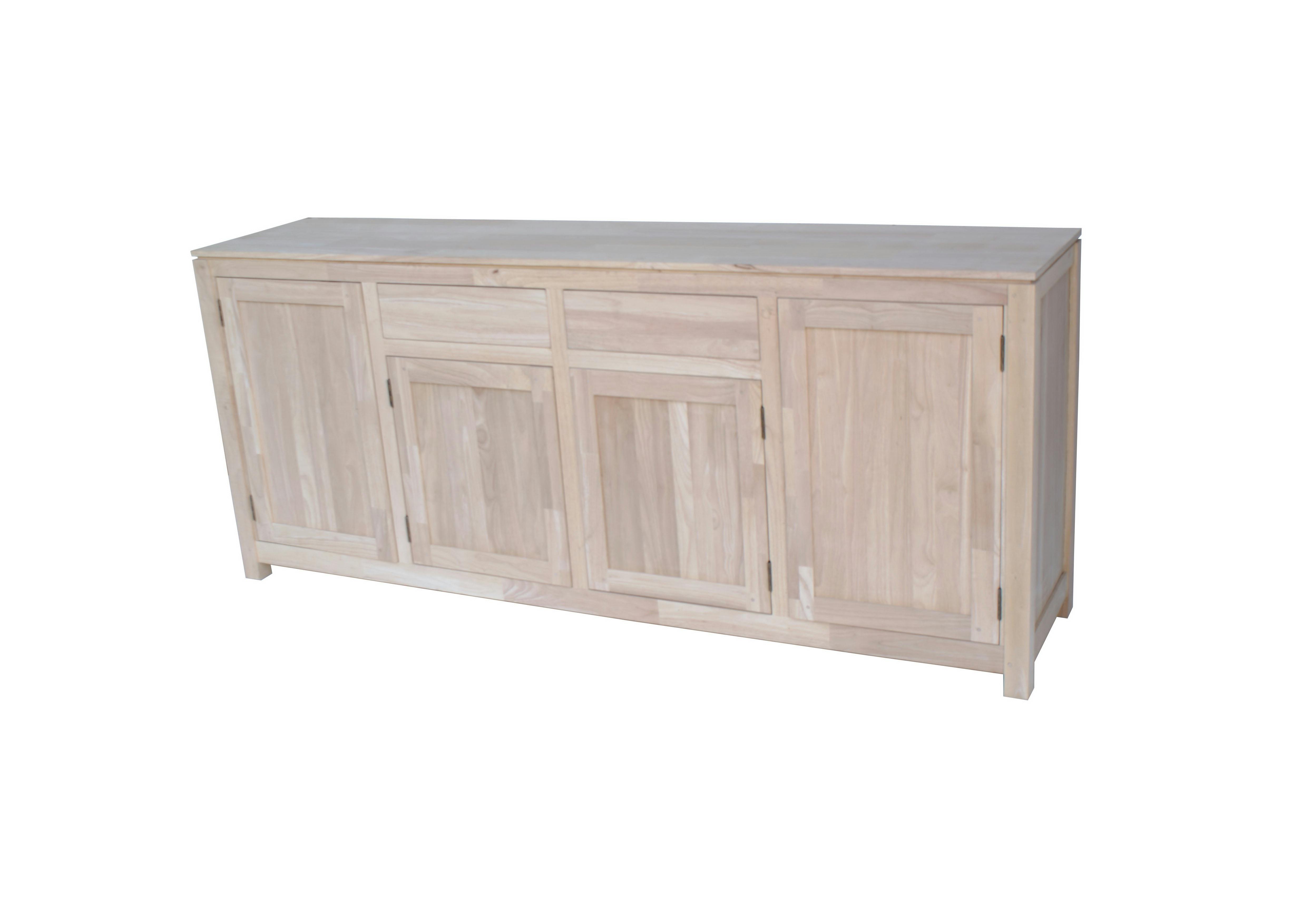 Buffet Enfilade Hévéa 4 portes, 2 tiroirs 200x45x85cm HELENA