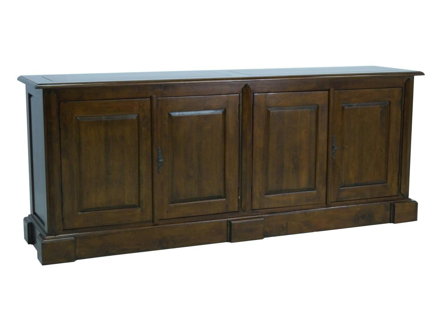 Buffet Enfilade Hévéa 4 portes 200x45x80cm TRADITION