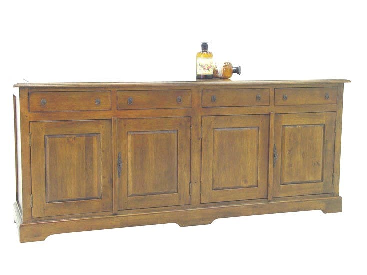 Buffet / Enfilade Hévéa 4 portes, 4 tiroirs 190x48x80cm TRADITION