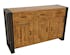 Buffet enfilade hévéa recyclé naturel et métal noirci 3 tiroirs 3 portes 150X45X90cm DOCKER