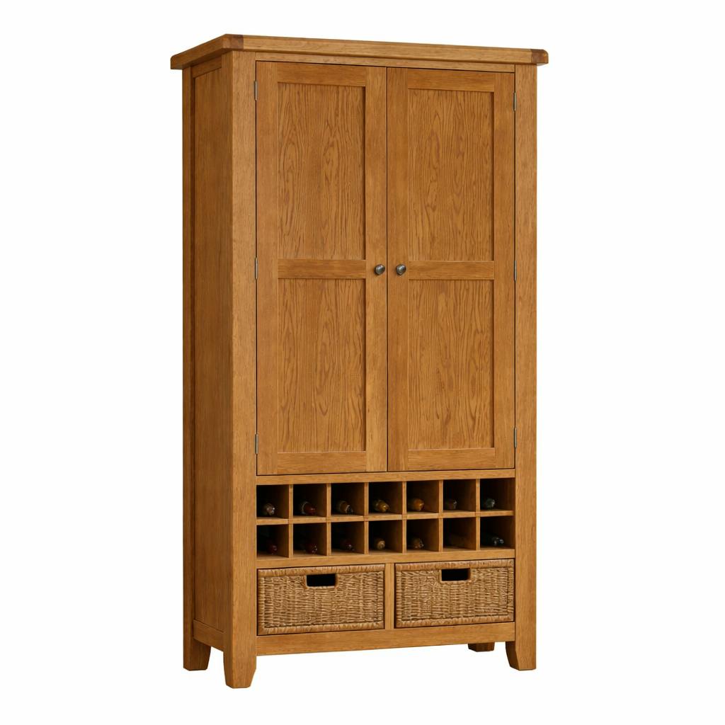 Buffet garde-manger en chêne style campagne chic VALMONT