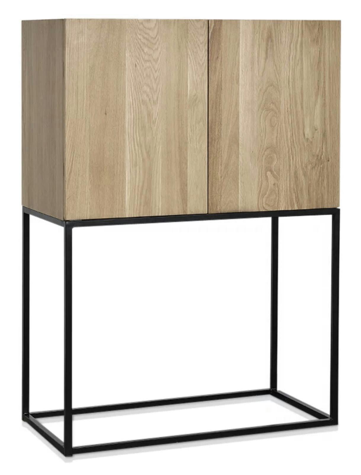 Buffet haut 2 portes chêne massif métal SOOMAA réf 30020868