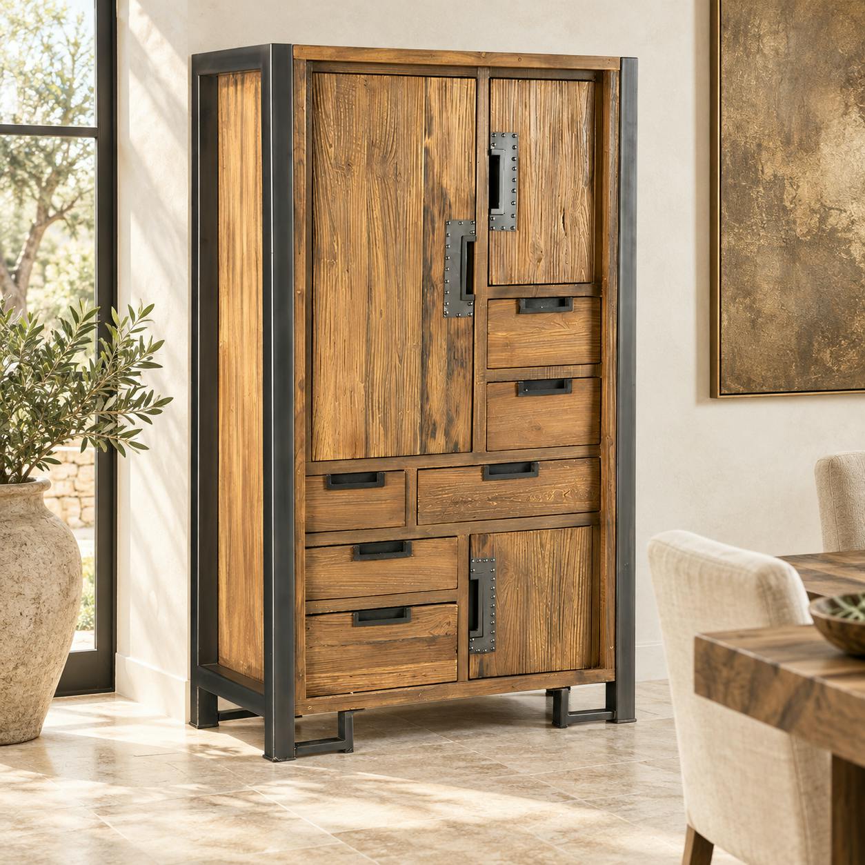 Buffet haut bois de teck naturel CANADA