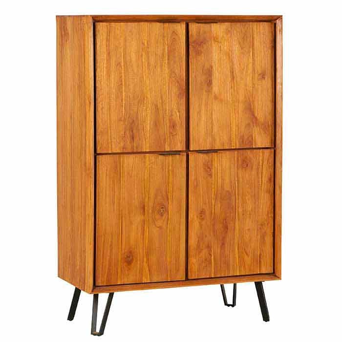 Buffet haut en bois pieds metal epingle de style exotique