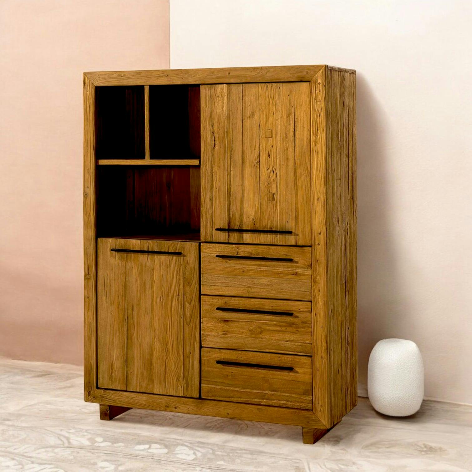 Buffet haut en teck recyclé naturel KERALA