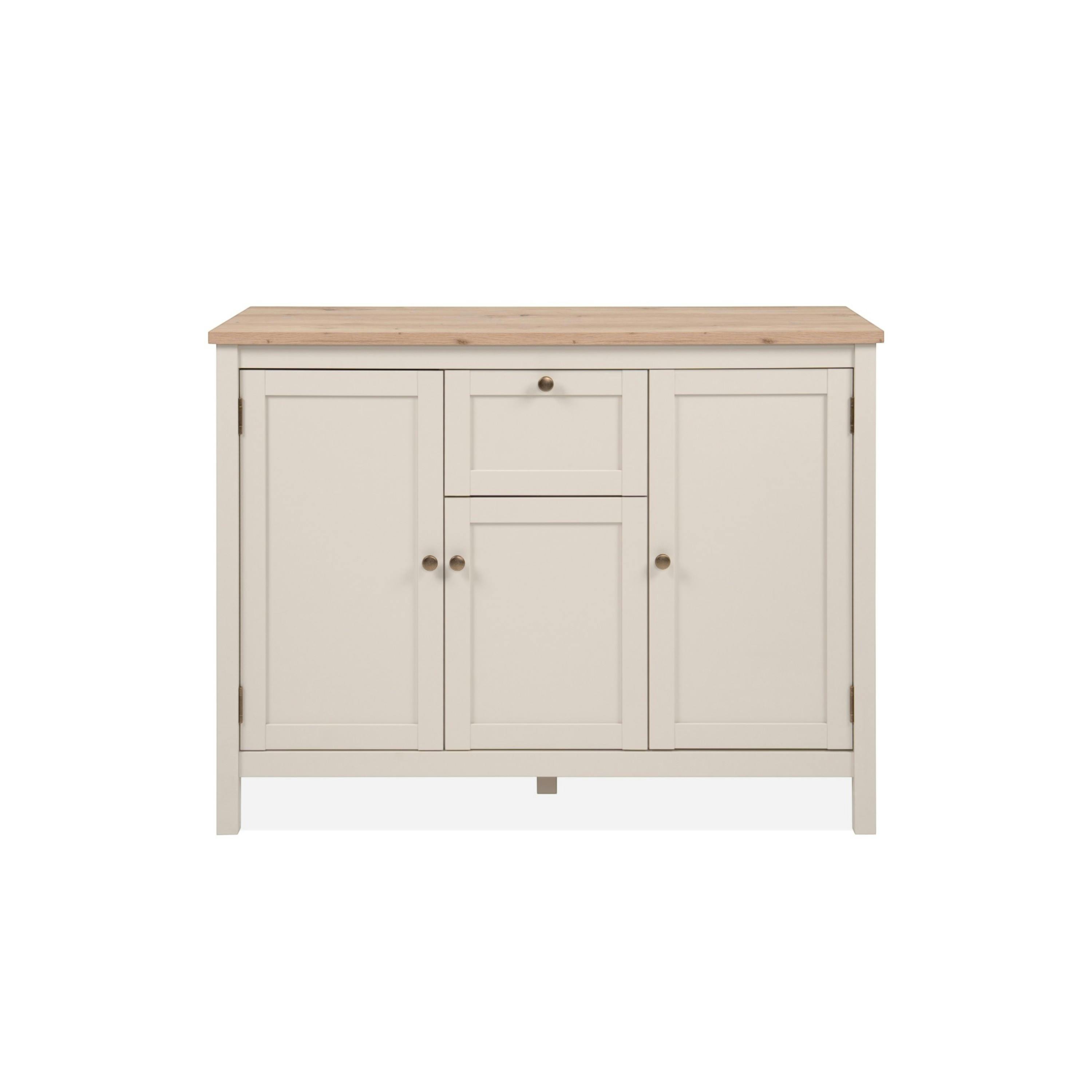 Buffet haut gris taupe 3 portes 1 tiroir VENZA