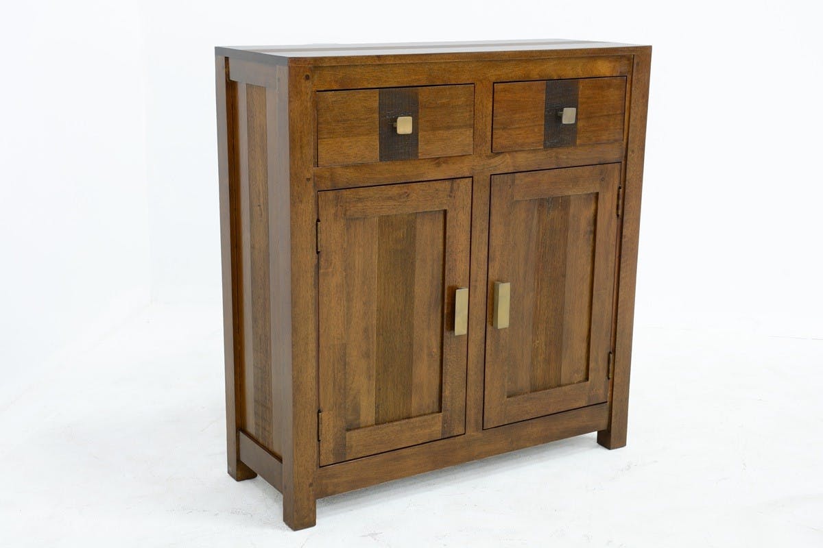 Buffet Hévéa 2 portes, 2 tiroirs, 80x30x85cm GALA