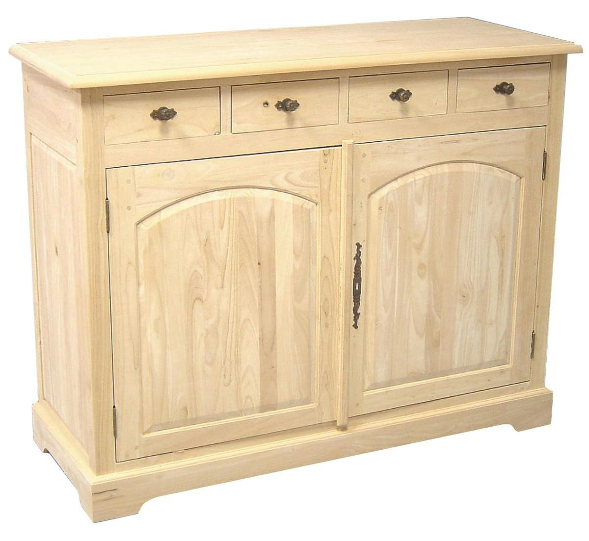 Buffet Hévéa 2 portes, 4 tiroirs 120x47x95cm TRADITION