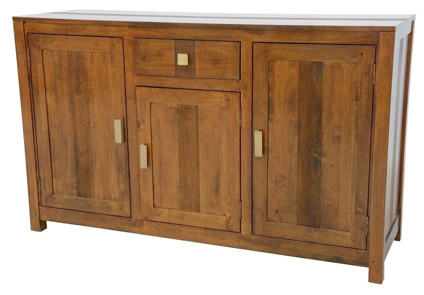 Buffet Hévéa 3 portes, 1 tiroir, 140x45x85cm GALA