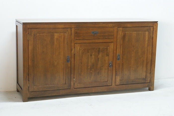 Buffet Hévéa 3 portes, 1 tiroir, 160x45x85cm HELENA