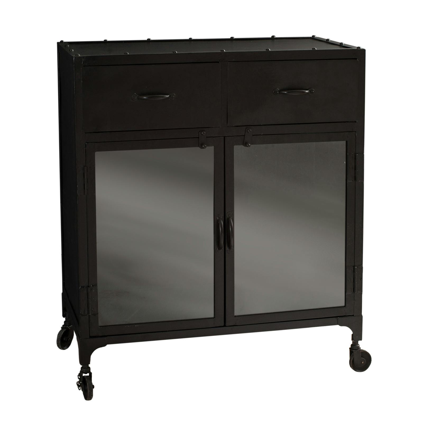 Buffet industriel métal 2 portes 2 tiroirs 80x43 RALF