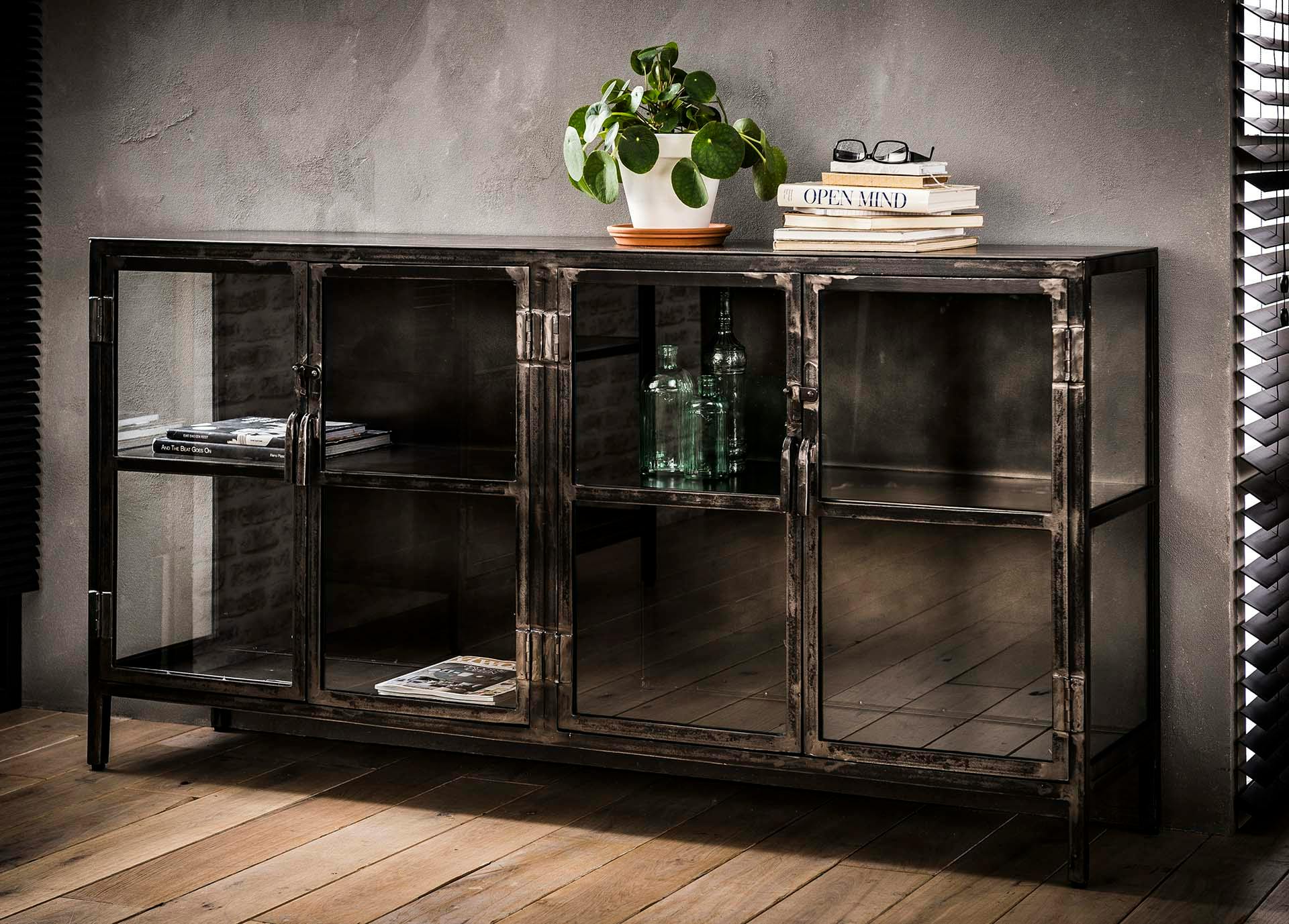 Meuble bar industriel vitré ROADIES | Meubles bar | Pier Import