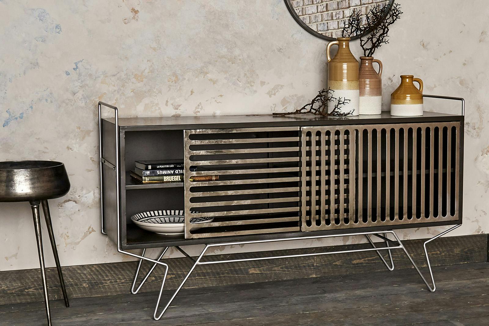 Buffet industriel portes grilles ATELIER