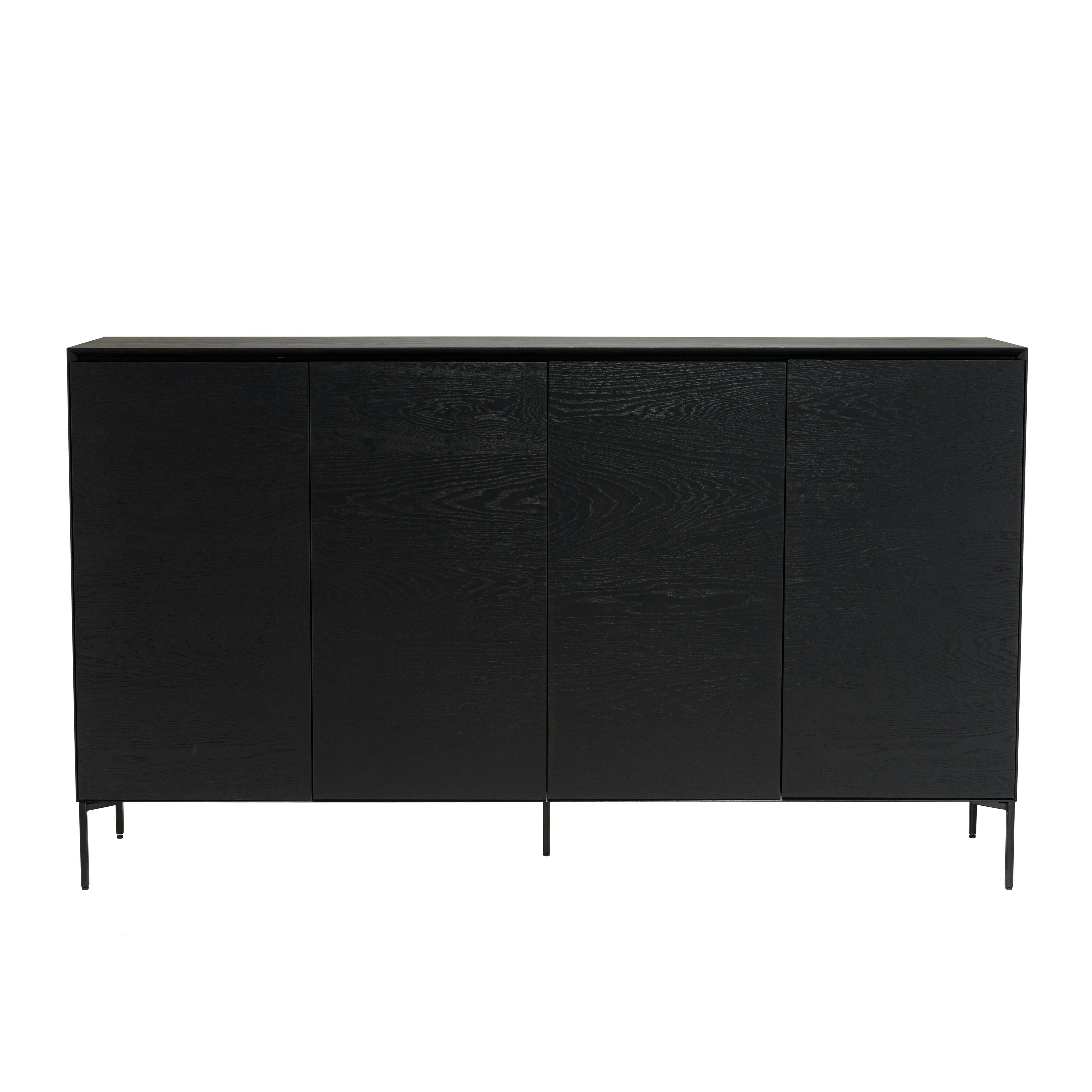 Buffet moderne 4 portes bois couleur noire MAYENCE