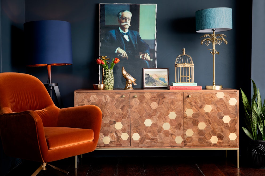 Buffet moderne acacia laiton HOBART Buffets / Bahuts Pier Import