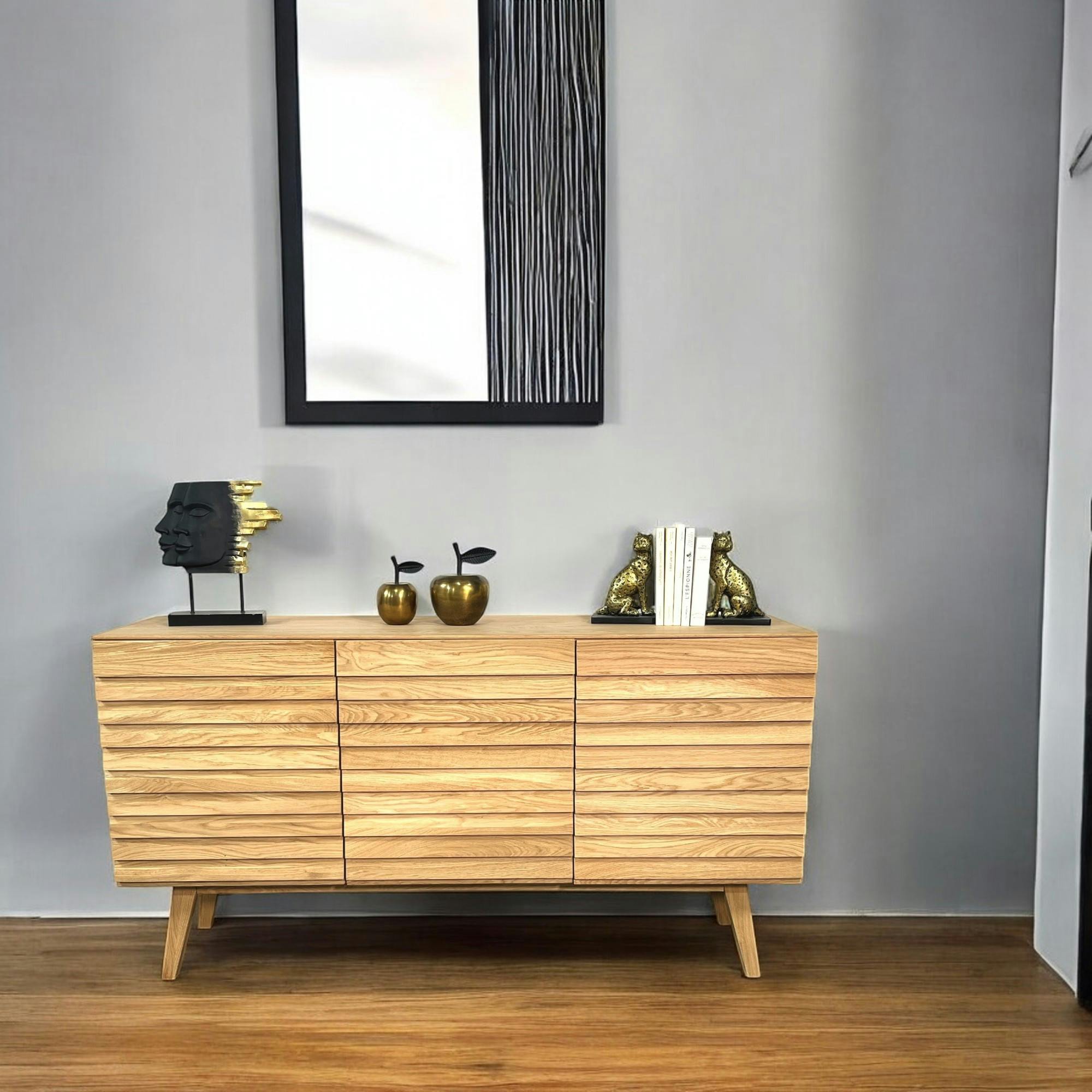 Buffet moderne en bois de chêne huilé (3 portes) COLOGNE