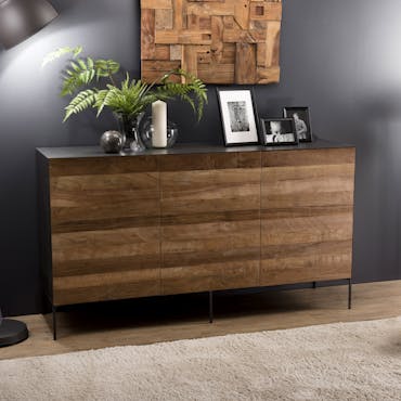  Buffet moderne teck recyclé 3 portes PANAMA