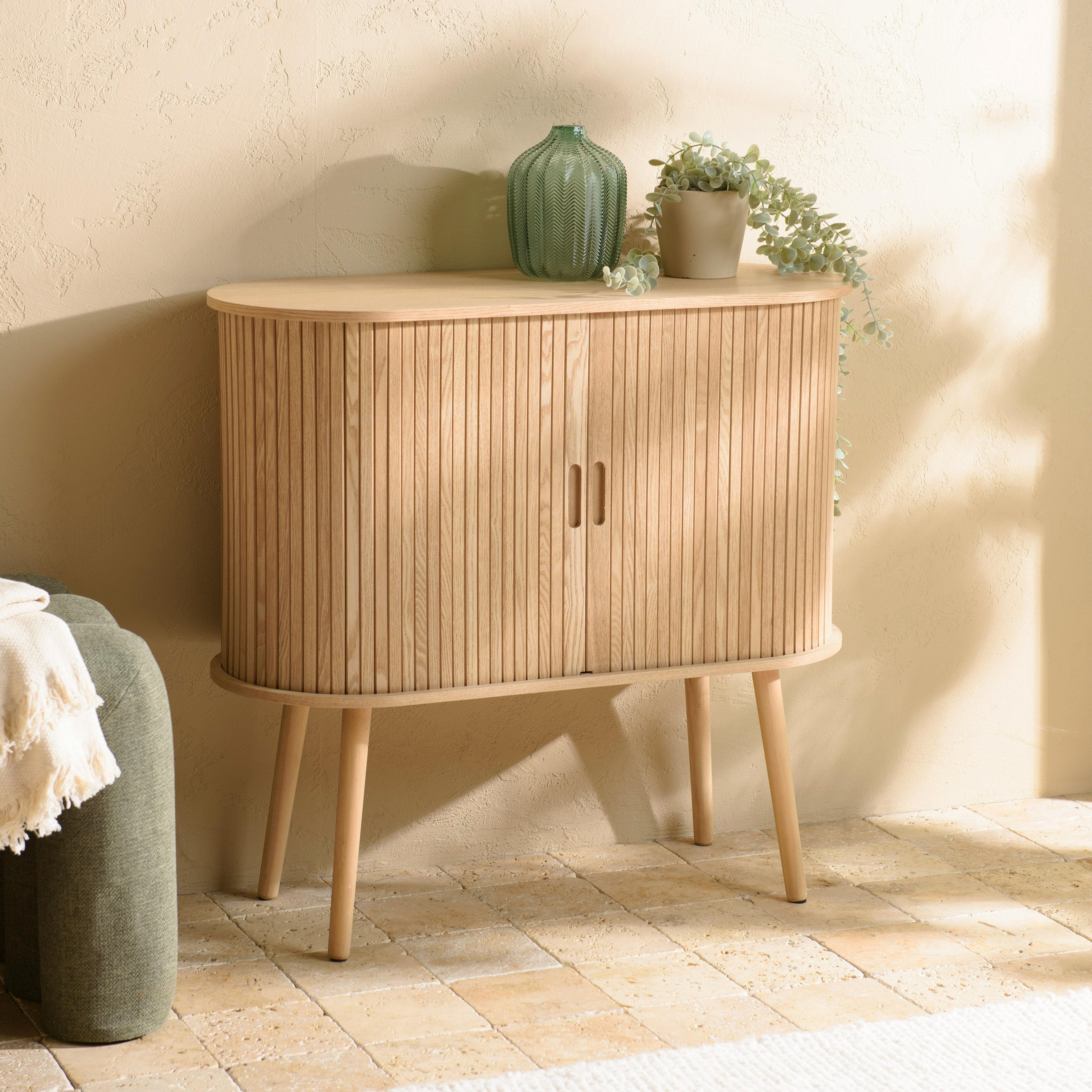 Buffet ovale en bois couleur naturelle CASTILLE