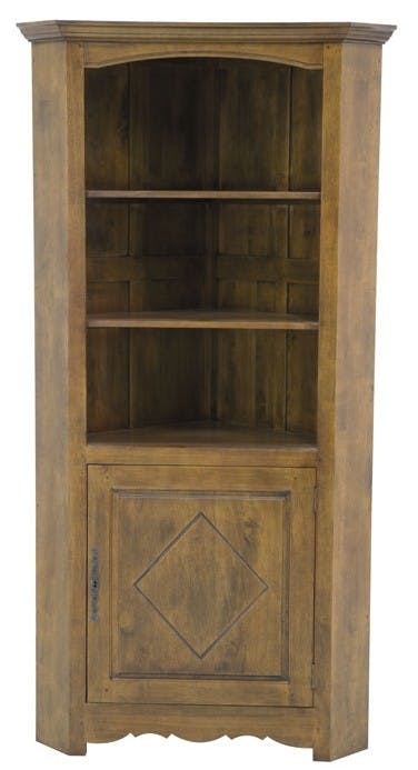 Buffet / Vaisselier d'angle Hévéa 1 porte, 3 niches 96x60x190cm TRADITION