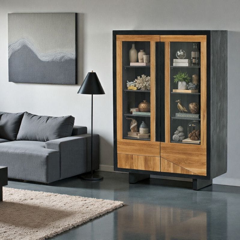 Buffet vitrine en bois FAIRLIE