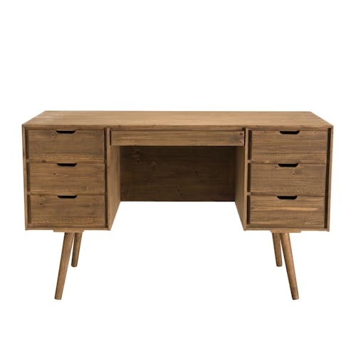 Bureau avec rangement en bois de sapin LIMA