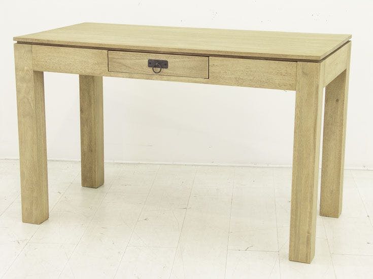 Bureau bois exotique hévéa 1 tiroir 120cm HELENA