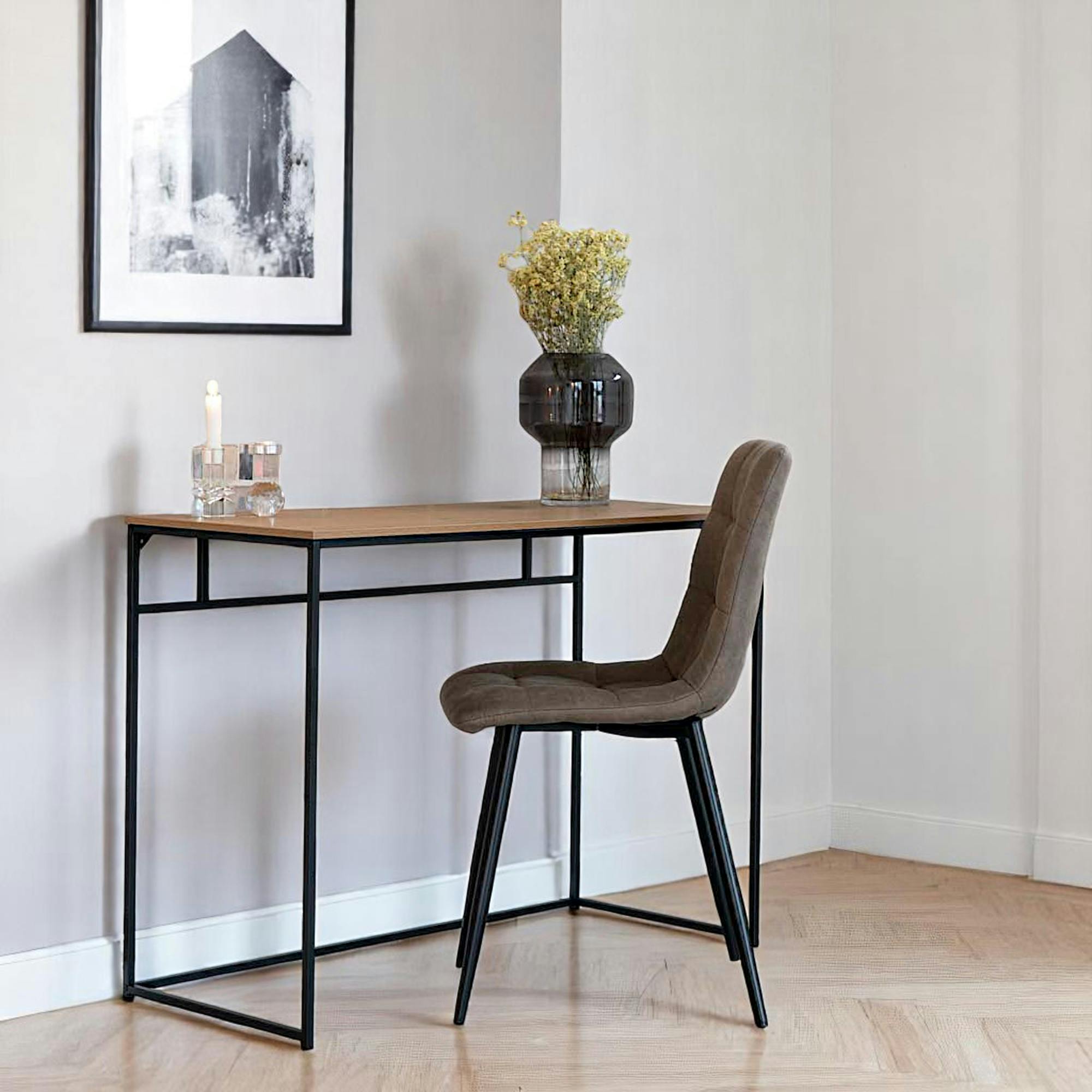 Bureau console en bois clair - design minimaliste TALLINN