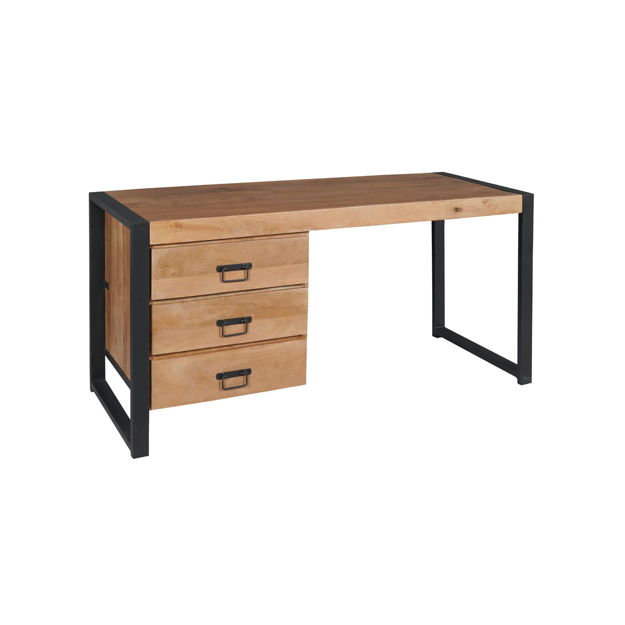 Bureau en bois 3 tiroirs MILORA