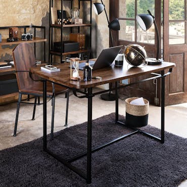 Bureau en bois de manguier métal MEXICO